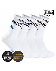 에버라스트 남성 스포츠 쿠션 버텀컬러 중목양말 4P_WH