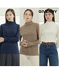 지베르니 여성 하이넥 긴팔 티셔츠