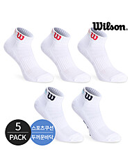 윌슨 여성 스포츠 쿠션 빽라인 컬러포인트 발목양말 5P_MX