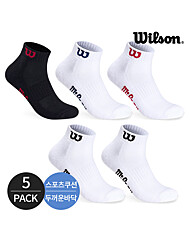윌슨 남성 스포츠 쿠션 베이직 로고포인트 발목양말 5P_MX