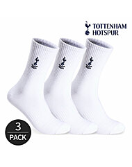 토트넘 스탠다드 자수로고 중목양말 3P_WH