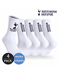 토트넘 쿠션 스탠다드 컴포트핏 크루삭스 4P_WH