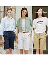 RCB폴로클럽 여성 면스판 레귤러 스트레이트핏 숏팬츠_PLSP321_W