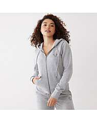 [TRUE RELIGION] 크리스탈 로고 후드 집업 자켓_205416_HEATHER GREY