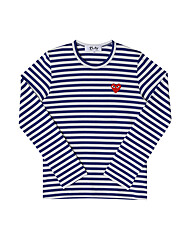 꼼데가르송 긴팔 AX-T164-051 2 플레이 레드 하트 와펜 스트라이프 남성긴팔티 여성긴팔티 당일발송