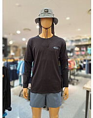 [퀵실버] 남성 UPF 50+ 네이쳐 매직 레이어드 긴팔 래쉬가드 (QF21RS037-BLK)