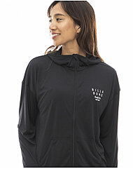 [빌라봉] 여성 커버업 루즈 핏 래쉬가드 후드 짚업 (WE11RZ271-BLK)