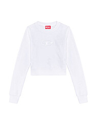 [국내배송] 여성 맨투맨 F 슬리미 컷아웃 로고 크롭 A099310GRAC 100 화이트