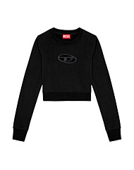 [국내배송] 여성맨투맨 티셔츠 F 슬리미 컷아웃 로고 크롭 A099310GRAC 9XX 블랙