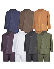 남성 간절기 천연워싱 브이넥 생활한복 상하의 세트 SS-HBA-M6