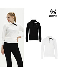 듀빅 여성 배색 와이드 카라 니트스웨터 DD3WSW253