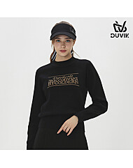 듀빅 여성 로고 레터링 모크넥 니트스웨터 DE3WSW262BK