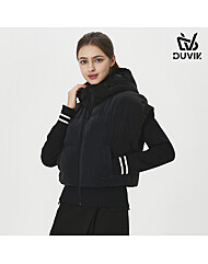 듀빅 여성 후드 케이프 구스다운 패딩점퍼 DE4WWJ581BK