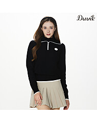 듀빅 여성 3-WAY 하프넥 방풍 니트스웨터 DF4WSW286BK