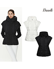 듀빅 여성 튜브 구스다운 후드 패딩 베스트 DF4WDV596