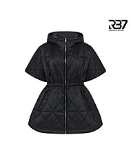 [RB7] 여성 방한 풀집업 퀄팅 패딩 후드 판초 R5WWVT887