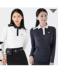 다운블로우 여성 스판 배색 카라 긴팔티셔츠 DBFWL2002W