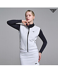 다운블로우 여성 풀집업 자가드 조끼/베스트 2509W