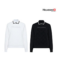 헬베스코 여성 아가일 카라 방풍 니트스웨터 H2WWKT873