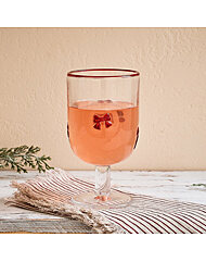 모던하우스 메리오너먼트 크리스마스 핸드페인팅 리본패치 유리 고블렛잔 360ml GA9125025