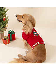 모던하우스 펫본 크리스마스 스노우트리 니트 레드 L PT0125012