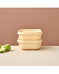 모던하우스 실리만 촉촉하게 데우는 정사각 실리콘 밥용기 240ml 2P세트 옐로 KC0426015