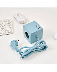 모던하우스 인테리어 컬러 큐브 멀티탭 3구+1USB+2C 블루 LT0326003
