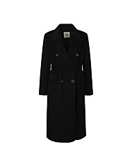 베스띠벨리 울혼방 더블 브레스트 스트랩 롱코트BJHRX26530