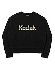 코닥 여성 레인보우 세미크롭핏 맨투맨 K4322LFSA1 BLK