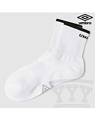 엄브로 스트라이프 워딩 앵클 삭스 UP223CSC52 WHT