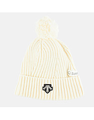 데상트 로고 패치 방울 비니 SP423SKCN0 WHT