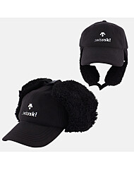 데상트 플리스 귀달이 볼캡 SP423SCPO1 BLK