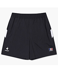 르꼬끄 루즈핏 배색 와펜 포인트 반바지 QP313FHP71 BLK