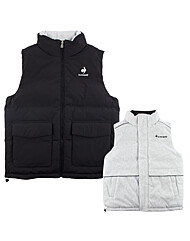 르꼬끄 루즈핏 듀스 리버시블 베스트 QP423TPDO1 BLK