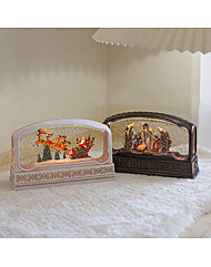 앤틱 라운드 크리스마스 오르골 워터볼 LED 스노우볼 무드등 조명