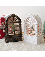 앤틱 창문 크리스마스 오르골 워터볼 LED 스노우볼 무드등 조명