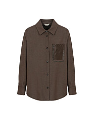 가죽 배색 셔츠 BL(DI82502)