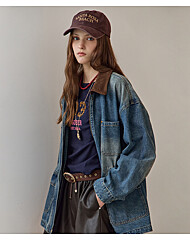 코듀로이 카라 워싱 데님 워크 자켓