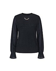 (아날도바시니) 넥 장식 와플 니트(AV03KP02M)