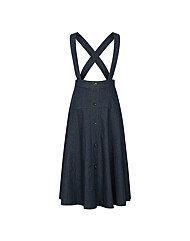 (레코브) 데님 버튼 멜빵 플레어 스커트(LC61C9SK535X)