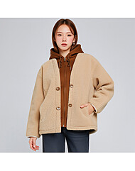 (레코브) 후드 배색 뽀글이 점퍼(LC21D1MT001X)