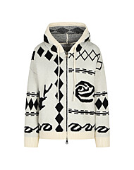 (레코브) 패턴 자카드 후드 집업 니트 가디건(LC31D1KC904X)