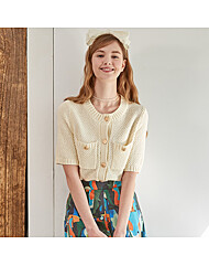 [레코브] 버튼 반팔 니트 가디건(LC61D4KC508X)