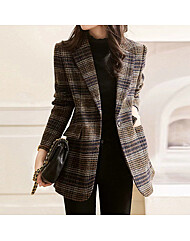 (귈림) 체크 싱글버튼 모직자켓(GBSJK023P)