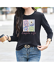 (귈림) 유화 플라워 프린트 긴팔 티셔츠(G5FTS029P)