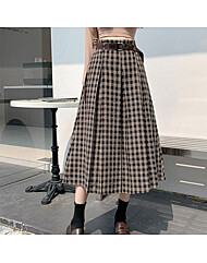(귈림) (벨트set)A라인 핀턱 밴딩 롱 스커트 (G4WSK002P)