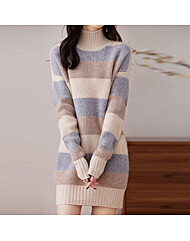 (귈림) 배색 스트라이프 하이넥 니트 원피스(G4WOP021P)