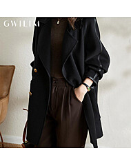 (귈림) 가죽 배색라인 하프 코트(GBWCT020P)