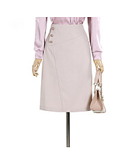 (예쎄) 골드버튼 포인트 미디스커트(S3SSK005A)