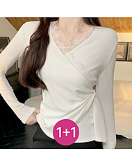 (예쎄)1+1 랩스타일 레이스 브이넥 티셔츠(S5STS010A_1)
